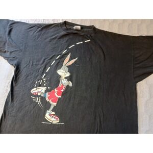 Vintage Americas Favorites Bugs Bunny 1993 SS T Shirt XL Basketball Swoosh Black